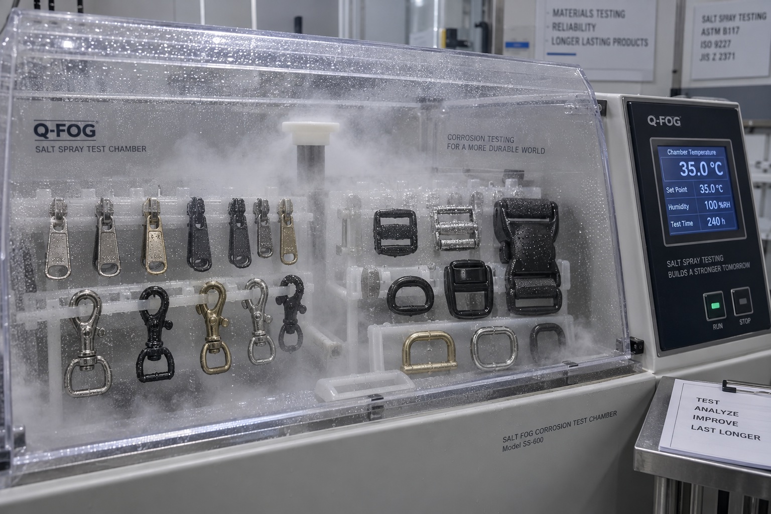 Salt Spray Corrosion Chamber for Bag Hardware
